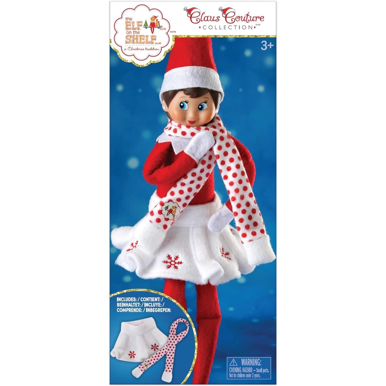 Snowflake Skirt & Scarf - Claus Couture Collection | Accessory, Scout Elf not Included - Stocking Stuffer